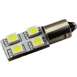 Set 2 becuri LED BA9S 4 SMD 5050 12V ALBA FARA POLARITATE