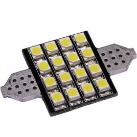 Set 2 becuri LED SOFIT 36MM 16 SMD 1210 12V ALBASTRU