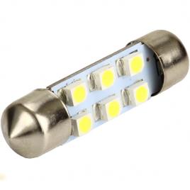 Set 2 becuri LED SOFIT 36MM 6 SMD 2835 12V ALBA