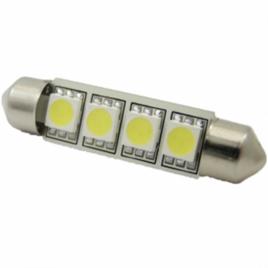 Set 2 becuri LED SOFIT 42MM 4 SMD 5050 12V ALBA