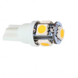 Set 2 becuri LED T10 5 smd 5050 24V alba calda 3000K