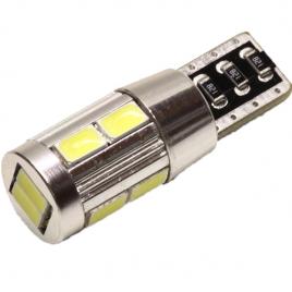 Set 2 becuri LED T10 9 smd 5050 12V alba canbus