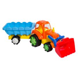 Jucarie tractor cu remorca pentru copii multicolor