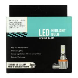 Set 2 bucati bec H4 cu LED CSP2121 4000 lumen 6000k Voltaj: 12-24V