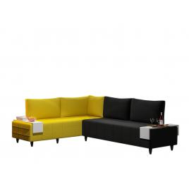 Canapea tip coltar galben-negru Inferno 250x180 cm