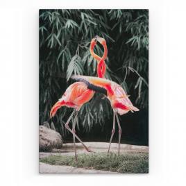 Tablou Canvas Animale - Flamingo Indragostiti, 60 x 40 cm