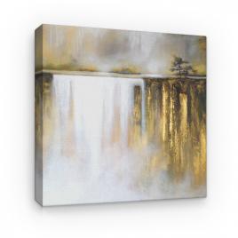 Tablou Canvas Arta Moderna - Dreamscape Golden Waterfall, 40 x 40 cm