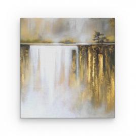 Tablou Canvas Arta Moderna - Dreamscape Golden Waterfall, 50 x 50 cm