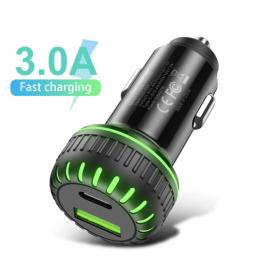 Incarcator Auto USB C 3.0 Ultra Charge Negru