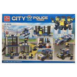 Set de constructie LX, City Police Pioneer cu efecte luminoase, 505 piese
