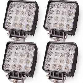 Set 4 x proiector 16 led auto offroad 48w