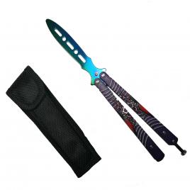 Cutit, Briceag fluture, Balisong, Butterfly pentru antrenament, 24 cm, Spider Web