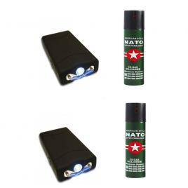 Kit autoaparare format din 2 electrosoc TW-800 si 2 spray Nato paralizant 60ml