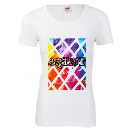 Tricou dama mesaj Artist alb XL