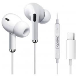Casti cu fir Yesido Type-C In-Ear Microfon 1.2 m Albe