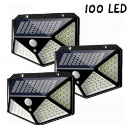 Set 3 x lampa 100 led cu panou solar senzor de miscare