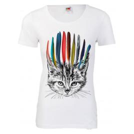 Tricou dama Indian cat alb XXL