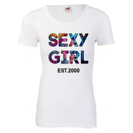 Tricou dama Sexy Girl est.2000 alb L