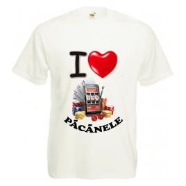 Tricou personalizat I love Pacanele alb M