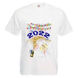 Tricou personalizat mesaj Revelion 2021-2022 alb M