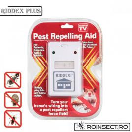 Pest Repeller Riddex Plus - Aparat Electronic Cu Unde Electromagnetice Impotriva Rozatoarelor Si A Insectelor Taratoare. Aria De Acoperire- 200mp