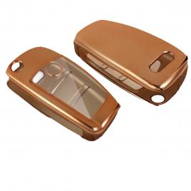 Husa cheie briceag audi 3 butoane gold tpu+pc