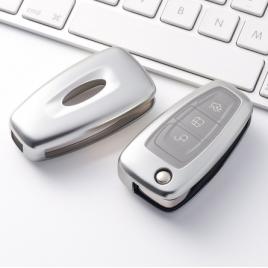 Husa cheie auto ford tpu+pc gri cheie briceag (ford focus fiestatransit)
