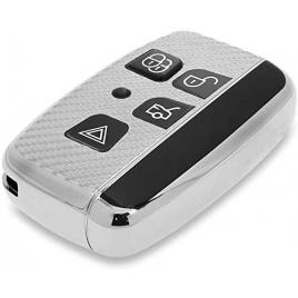 Huse cheie land rover smartkey 5 butoane silver tpu carbon