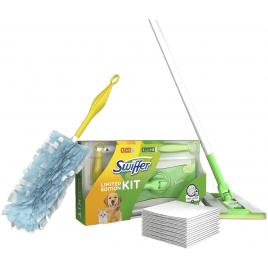 Swiffer kit 2in1: mop pardoseli cu 8 lavete & maner duster cu 1 pamatuf