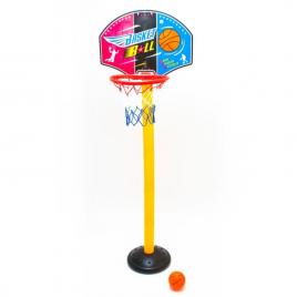 Set joc cos de baschet pentru copii cu minge si pompa, inaltime 140cm, diametru cos 24cm