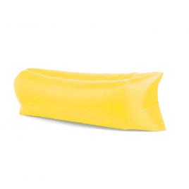 Saltea gonflabila tip sezlong lazy bag xxl, pentru plaja sau piscina, umflare fara pompa, cu geanta depozitare, culoare galben