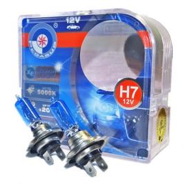 Set becuri auto halogen pegasus skyline xenon effect h7 12v 100w 5000k ultra white