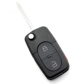 Carguard - audi - carcasă cheie tip briceag cu 2+1 butoane (1 buton de panică) și baterie 1616