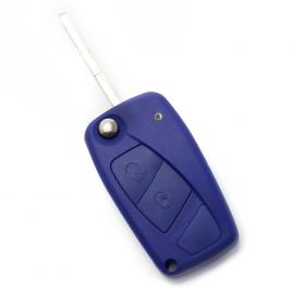 Fiat - carcasa cheie tip briceag 2 butoane albastru