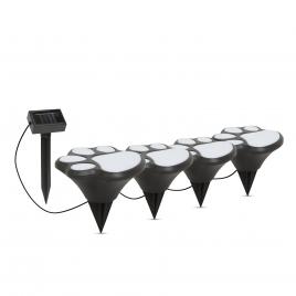 Lampa solara led cu plexiglas - model amprenta de labuta de caine, mat. plastic - negru - 360 cm