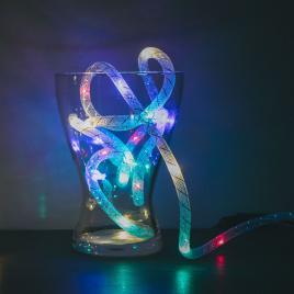 Sir de lumini de craciun - multicolor / fir argintiu - 2 m 2 x aa