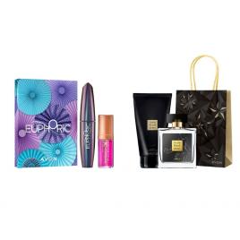 Set 2 buc. : Set Litle Black Dress pentru Ea si Set cadou Mascara Euphoric & Ulei de buze