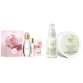Set 2 buc. : Set pentru corp cu ulei de masline mediteraneean si Set cadou Célèbre pentru Ea