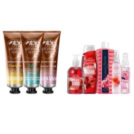 Set 2 buc. : Set de rasfat cu cirese pentru Ea si Set pentru maini catifelate Planet Spa