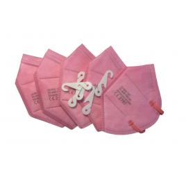 Set 5 masti de protectie FFP2/KN95, calitate premium, CE 2797, BFE>95, culoare roz