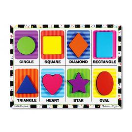 Puzzle lemn in relief forme geometrice melissa and doug 8 piese