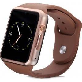 Ceas smartwatch tartek™- watch  brown edition, telefon microsim, microsd camera