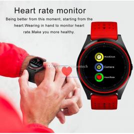 Ceas smartwatch tartek™ v9h - red edition cu senzor puls