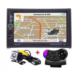 Navigatie 2din mp5 player auto 7020g, harti 2018 full europa, rama adaptoare, suporti, camera