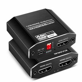 Splitter hdmi, tartek, full hd 2160p 4k, hdmi1.4 2.0 hdcp2.2, negru