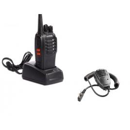 Statie radio portabila emisie receptie, walkie talkie, baofeng bf-888, cu microfon extern (speaker)