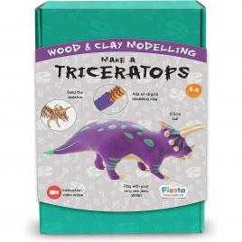 Kit constructie lemn si argila - triceratops fiesta crafts fct-2957 initiala