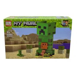 Set de constructie PRCK, MyWorld of Minecraft cu parti mobile, 251 piese