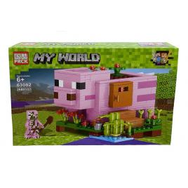 Set de constructie PRCK, MyWorld of Minecraft cu parti mobile, 268 piese