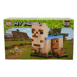 Set de constructie PRCK, MyWorld of Minecraft cu parti mobile, 280 piese